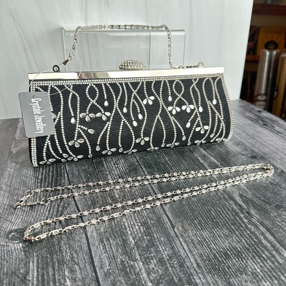 Black and Crystal Clutch - Picture 4 of 5